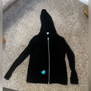 ⭐️EUC - Vintage Havana - Black Emblished Hoodie Zip-Up sweatshirt- Girls L (14)